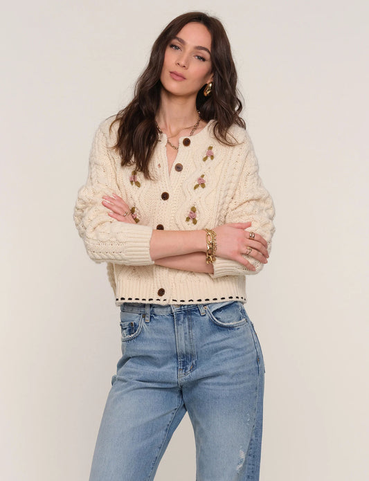 VEDA FLORAL EMBROIDERY CARDI