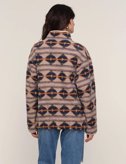 MARIA MULTI PRINTED SHEARLING JACKET