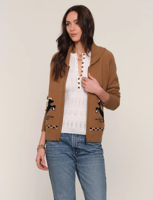 GRANT HORSE ZIP CARDI