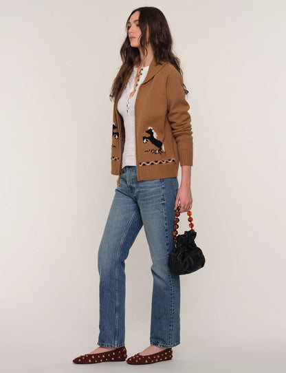 GRANT HORSE ZIP CARDI