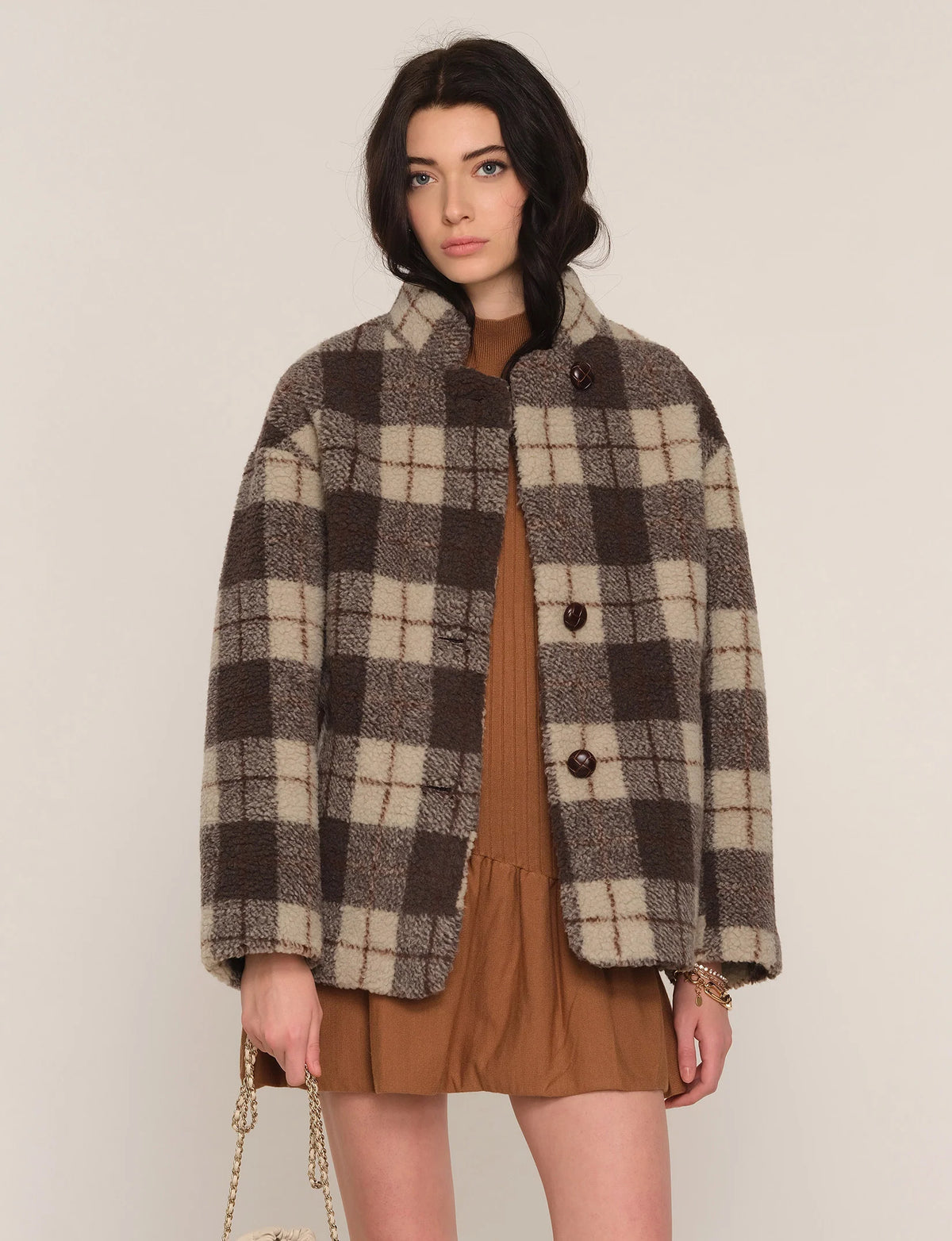 LUISA FLEECE PLAID JACKET