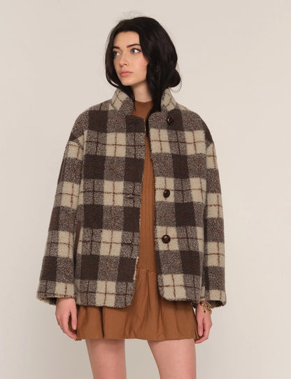 LUISA FLEECE PLAID JACKET