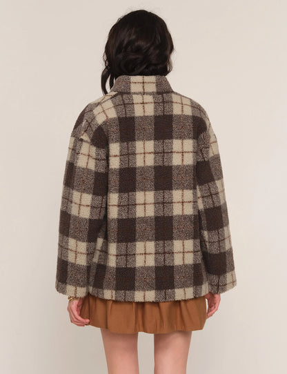 LUISA FLEECE PLAID JACKET