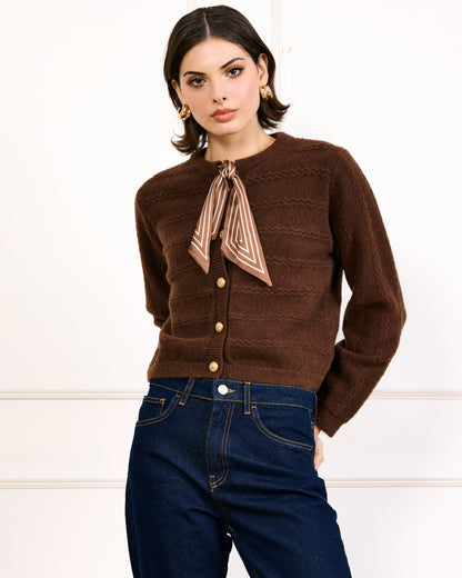 AGNES SCARF SWEATER CARDI