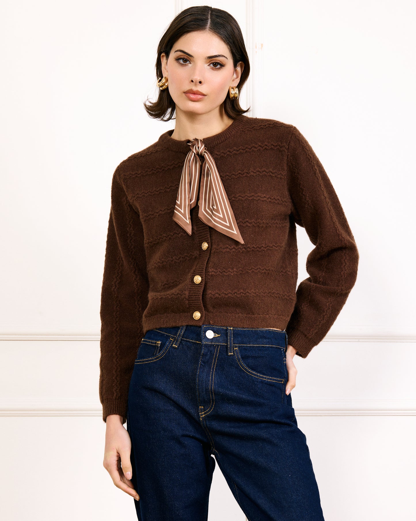 AGNES SCARF SWEATER CARDI