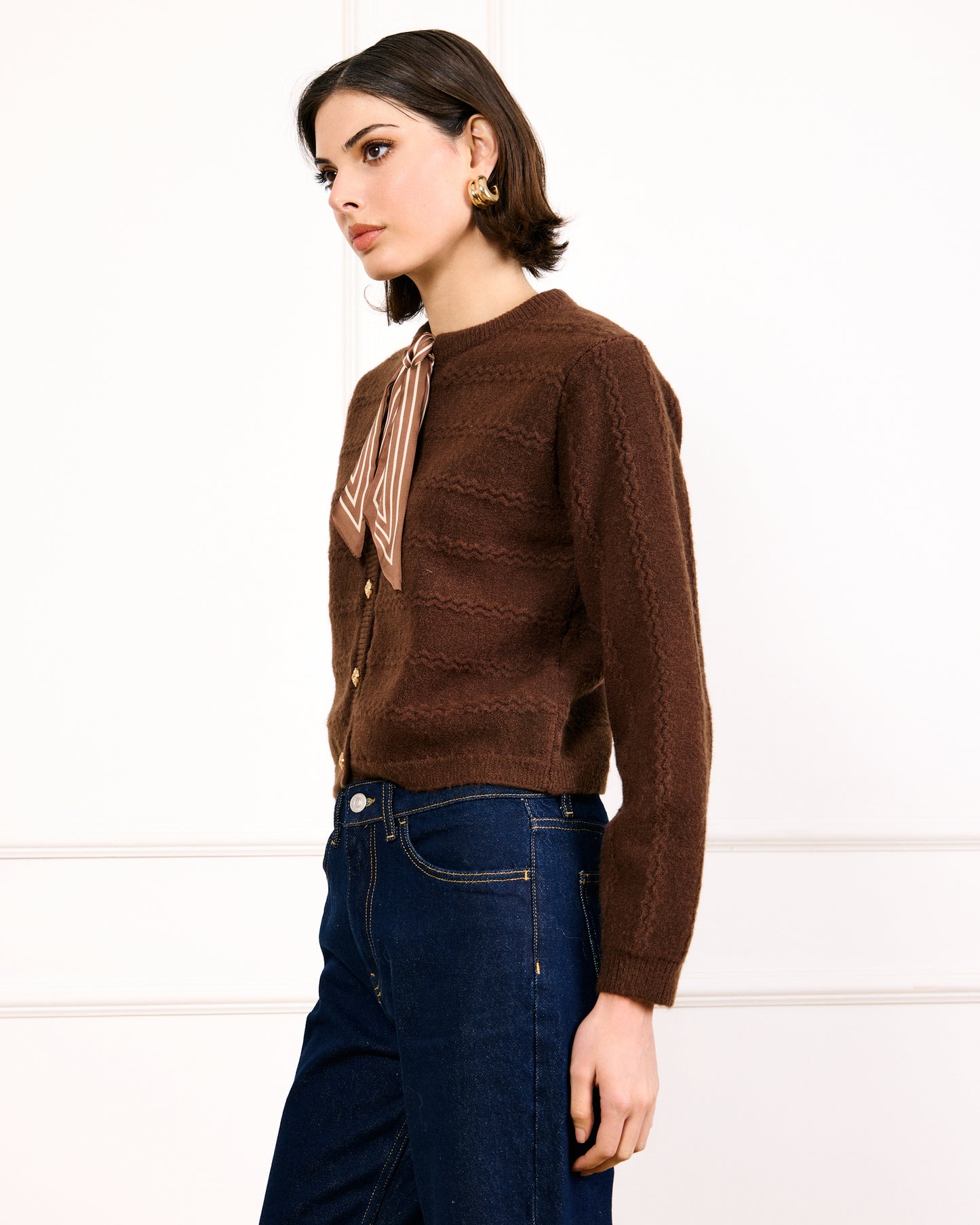 AGNES SCARF SWEATER CARDI