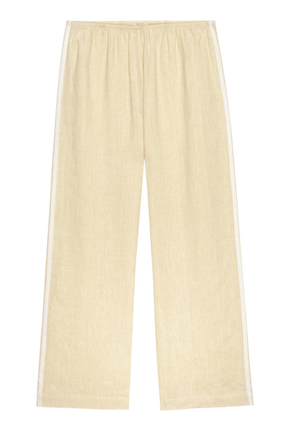 BUTTER LINEN STRIPE CROP PANT