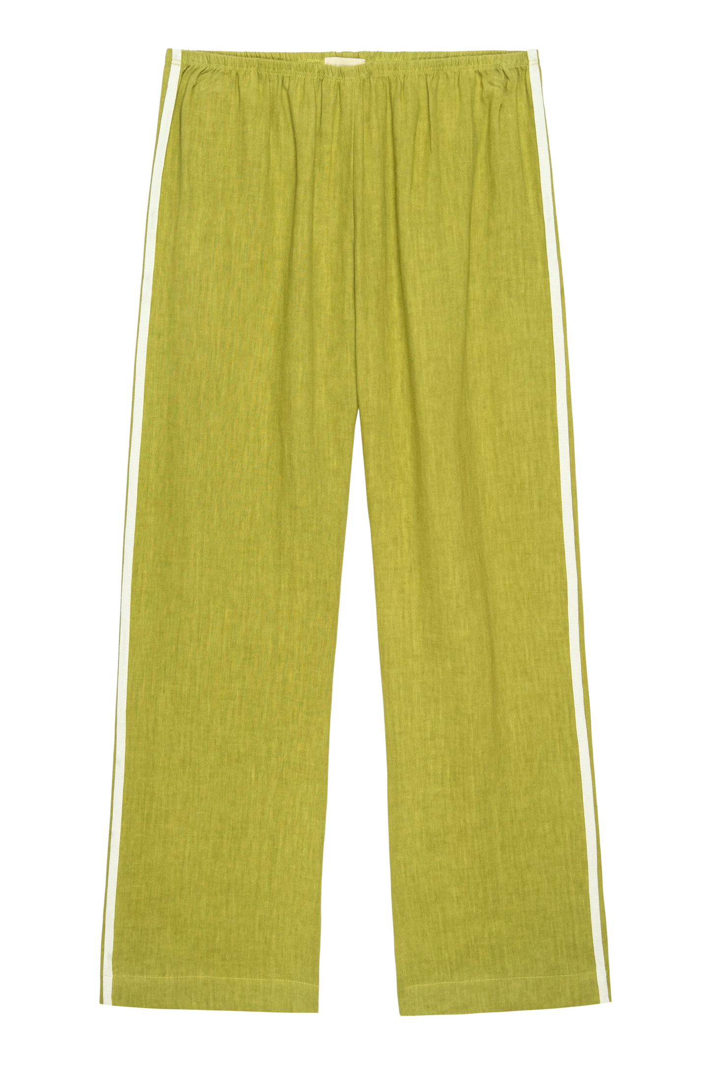PISTACHIO THE LINEN STRIPE CROP PANT