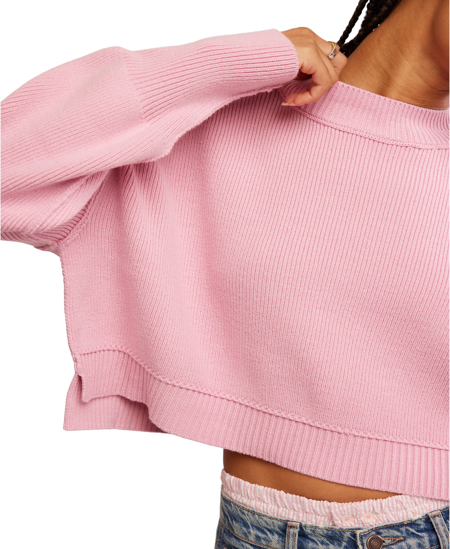 EASY STREET SOLID CROP SWEATER