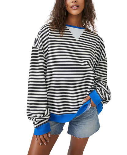 CLASSIC STRIPE OVERSIZED CREWNECK