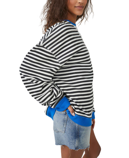 CLASSIC STRIPE OVERSIZED CREWNECK