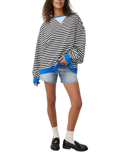 CLASSIC STRIPE OVERSIZED CREWNECK