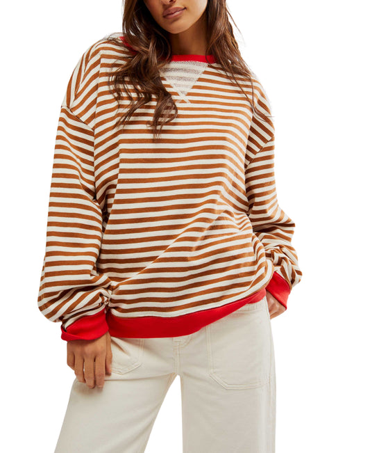 CLASSIC STRIPE OVERSIZED CREWNECK