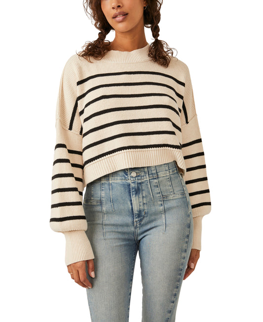 STRIPE EASY STREET STRIPE CROP SWEATER