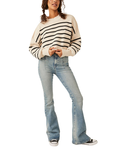 STRIPE EASY STREET STRIPE CROP SWEATER