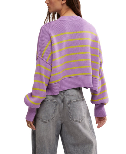 STRIPE EASY STREET STRIPE CROP SWEATER