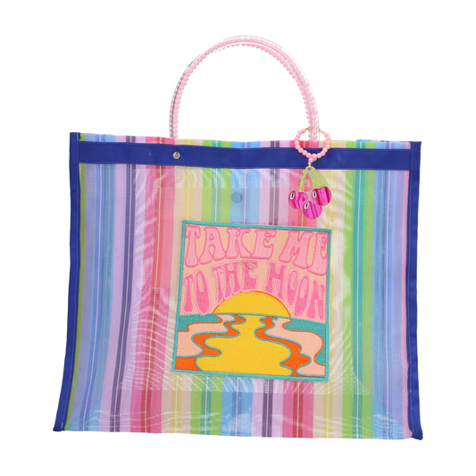 TAKE ME TO THE MOON JAGUAR HANDMADE TOTE
