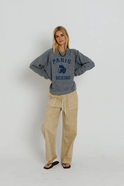 PARIS BOXING RAGLAN CREW SWEATSHIRT