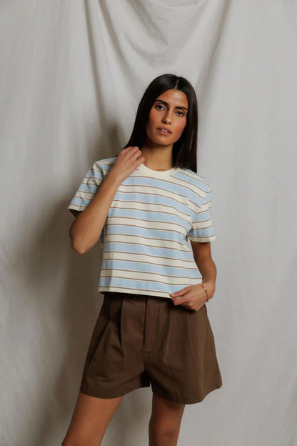 GIA MULTI STRIPE CREW TEE