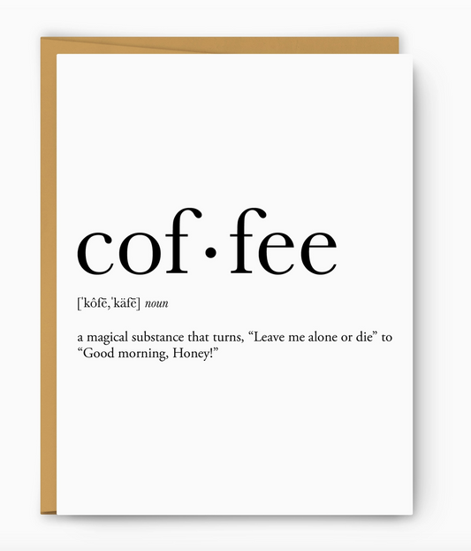COFFEE DEFINITION CARD