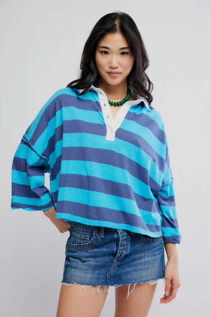 AUGGIE RUGBY STRIPE POLO