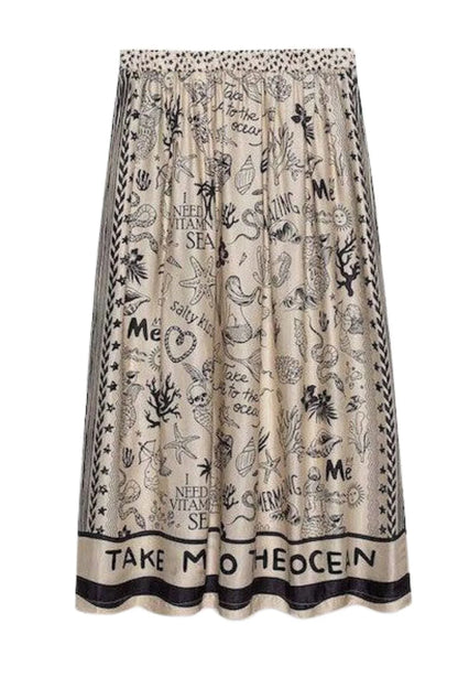MERMAID ELIZABETH PRINTED MIDI SKIRT