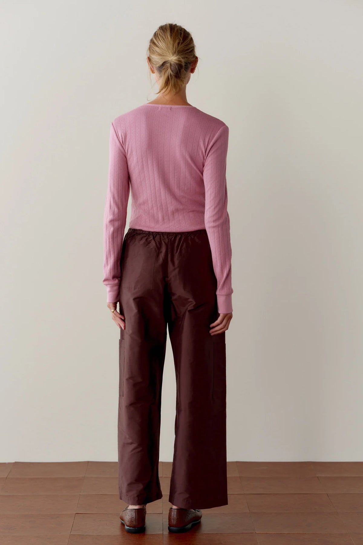 ESPRESSO TAFFETA DRAWSTRING CARGO PANT