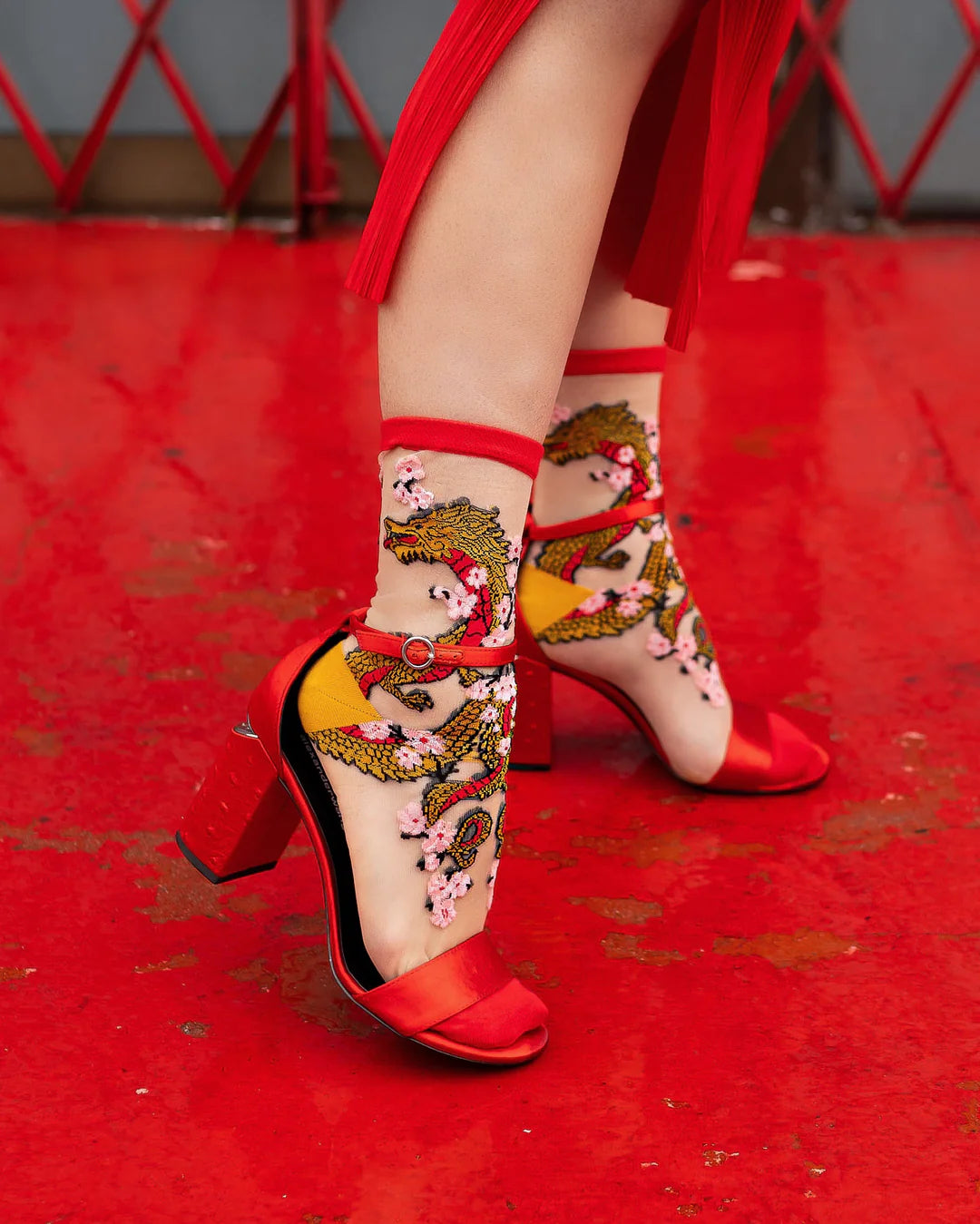 YEAR OF THE DRAGON SHEER SOCKS