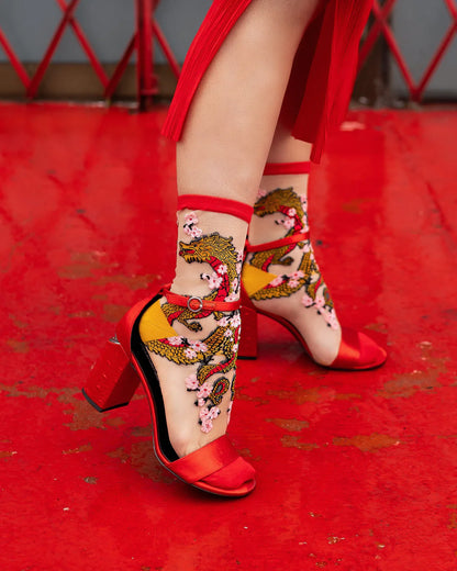 YEAR OF THE DRAGON SHEER SOCKS