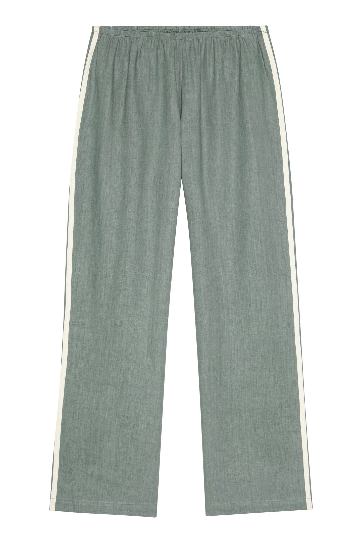 SAGE LINEN STRIPE CROP PANT