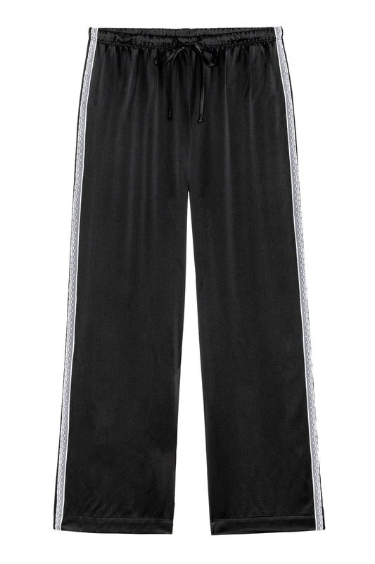 JET SILK LACE STRIPE CROP PANT