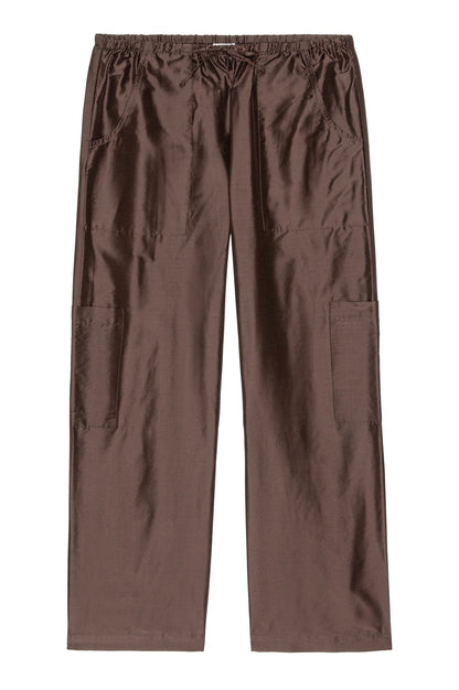ESPRESSO TAFFETA DRAWSTRING CARGO PANT