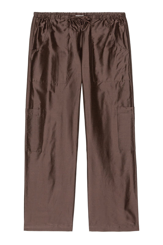 ESPRESSO TAFFETA DRAWSTRING CARGO PANT