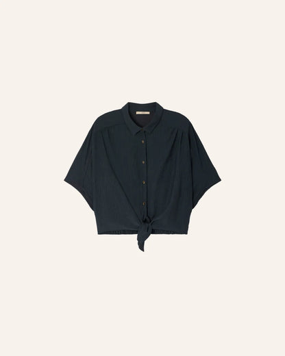 ALFASSA TEXTURED TIE FRONT TOP
