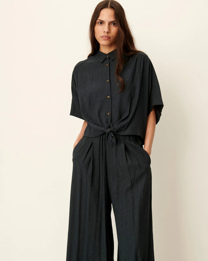 ALFASSA TEXTURED TIE FRONT TOP