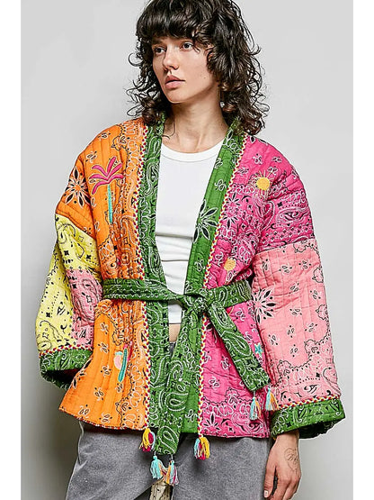 THE JACLYN BANDANA KIMONO JACKET