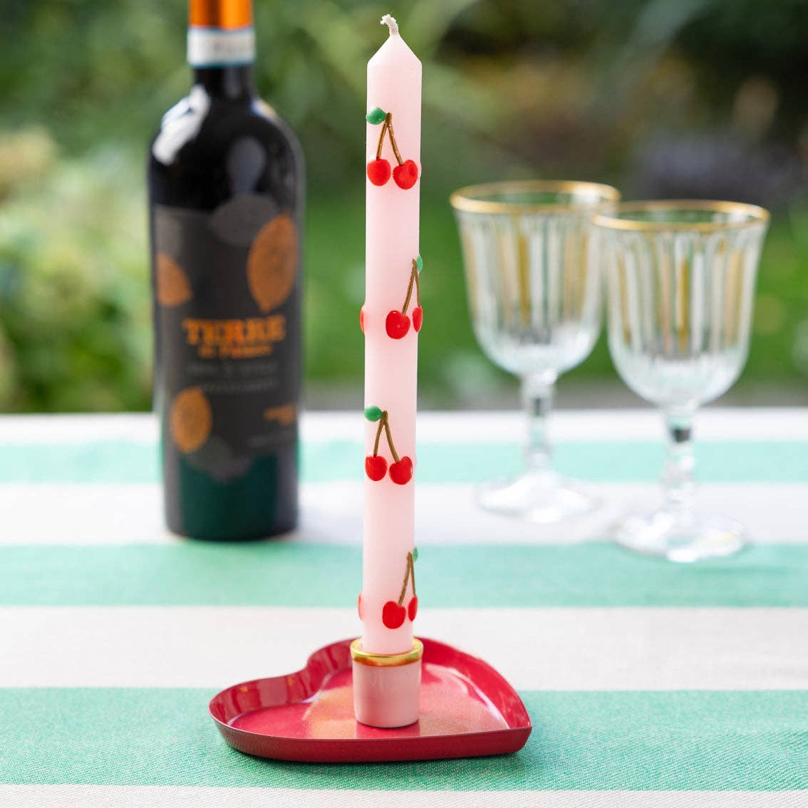 CHERRY TAPER CANDLES (SET OF 2)