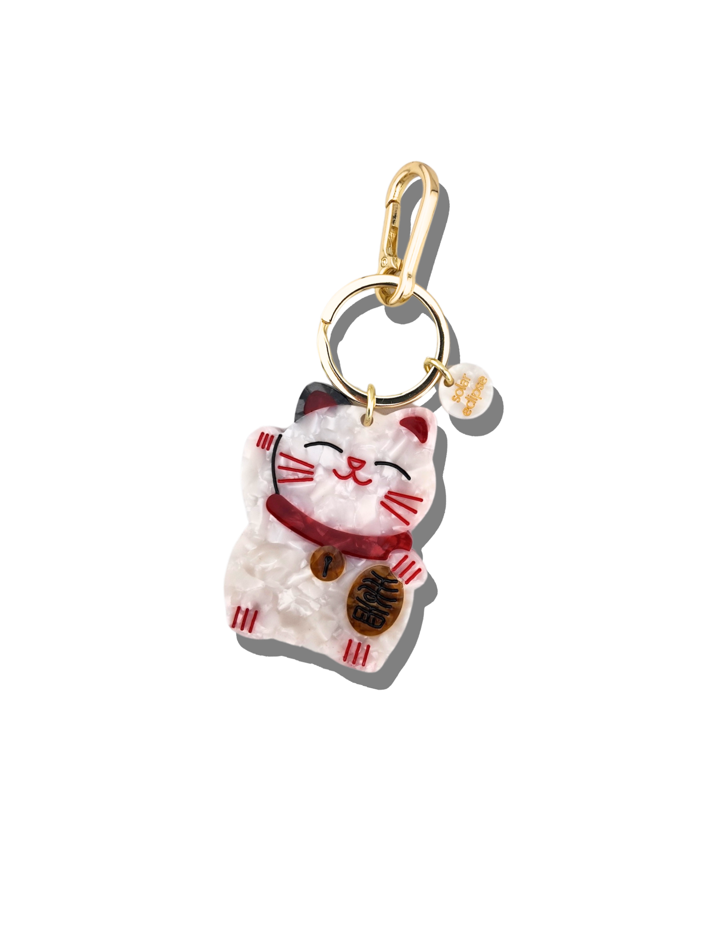 Hand-painted Lucky Cat Bag Charm & Keychain