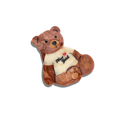 Hand-Painted NY Teddy Bear Hair Claw Clip
