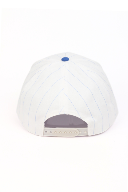 NEW YORK UPSIDE DOWN EMBROIDERED PINSTRIPE CAP