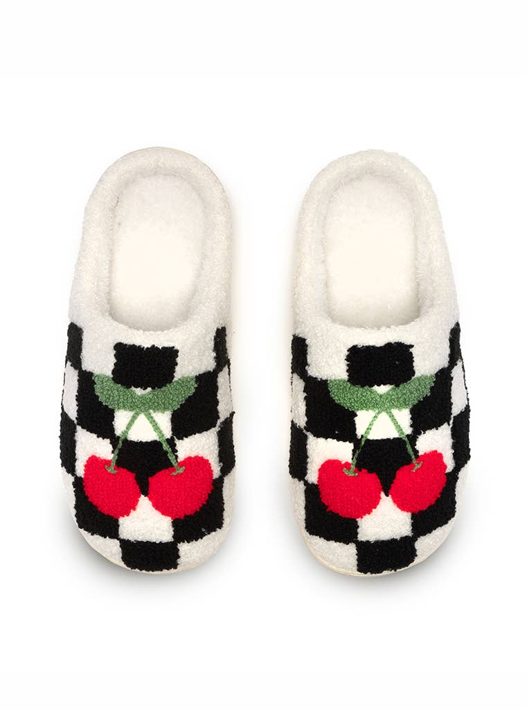 CHECKER CHERRY SLIPPERS