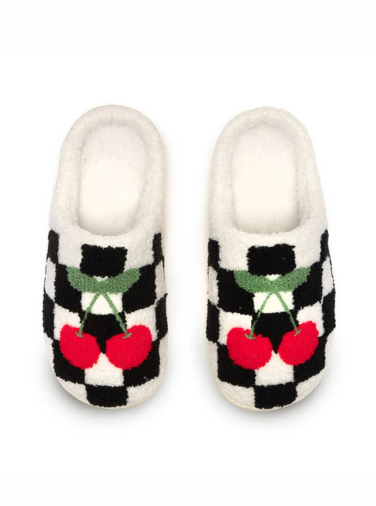 CHECKER CHERRY SLIPPERS