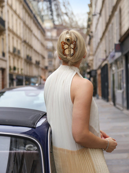 Hand-painted Boho Monarch Claw Hair Clip | Eco-Friendly