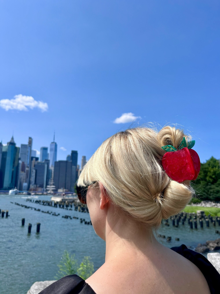 Hand-painted Big Apple Claw Hair Clip
