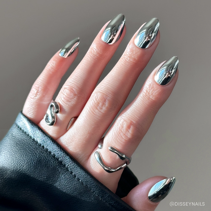 PLATINUM METALLIC PRESS ON NAILS