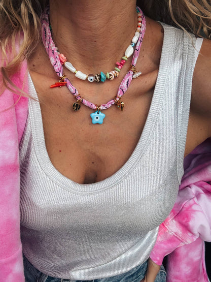 BOHEMIAN BANDANA SCARF CHARM NECKLACE