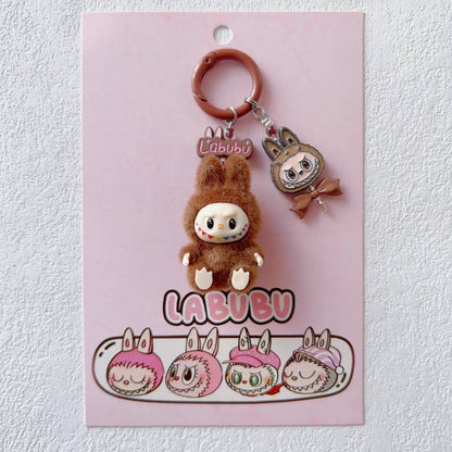 MINI LABUBU KEYCHAIN WITH MINI CHARM