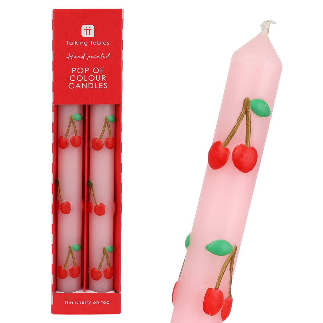 CHERRY TAPER CANDLES (SET OF 2)