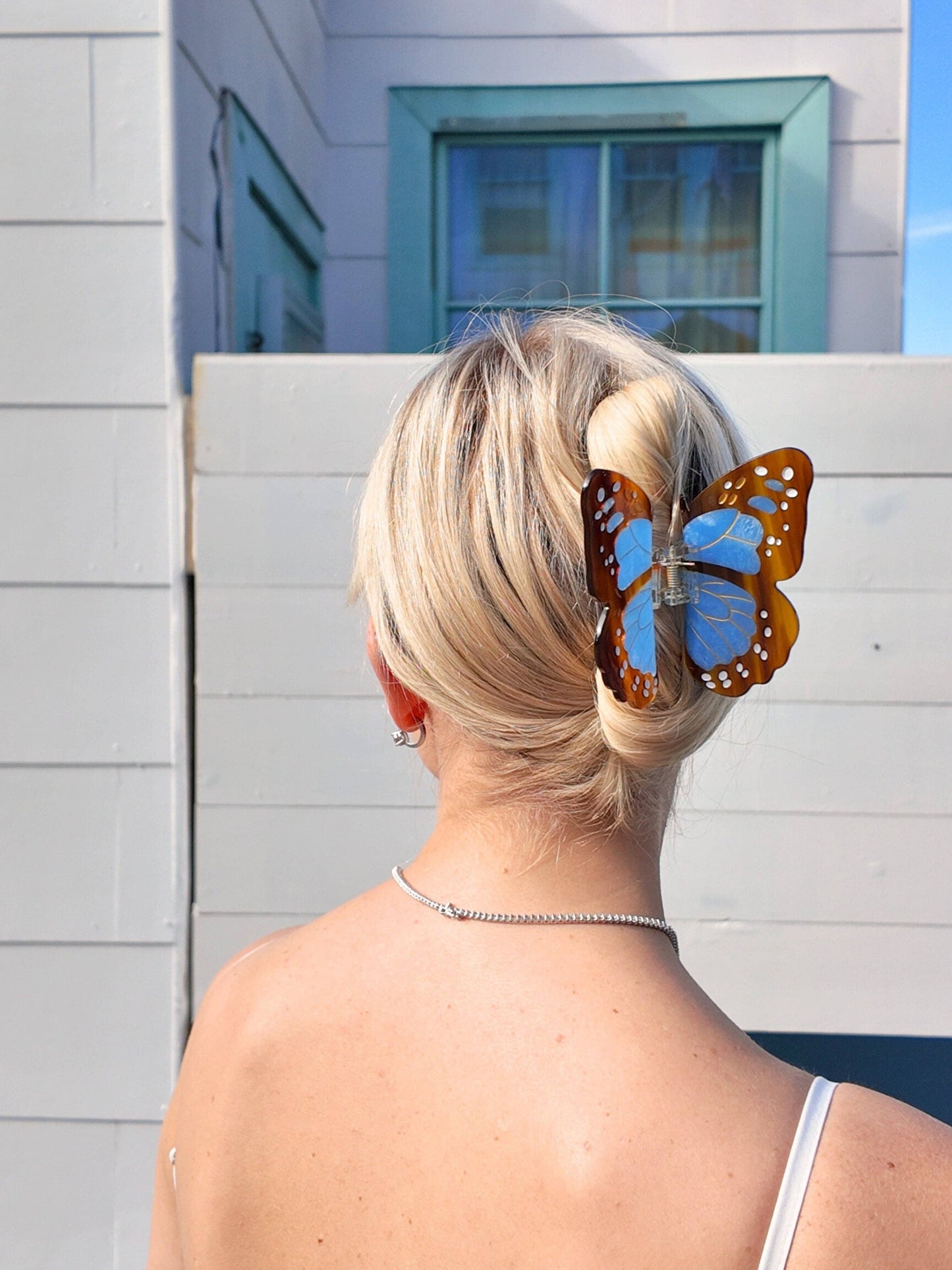 Hand-painted Boho Monarch Claw Hair Clip | Eco-Friendly