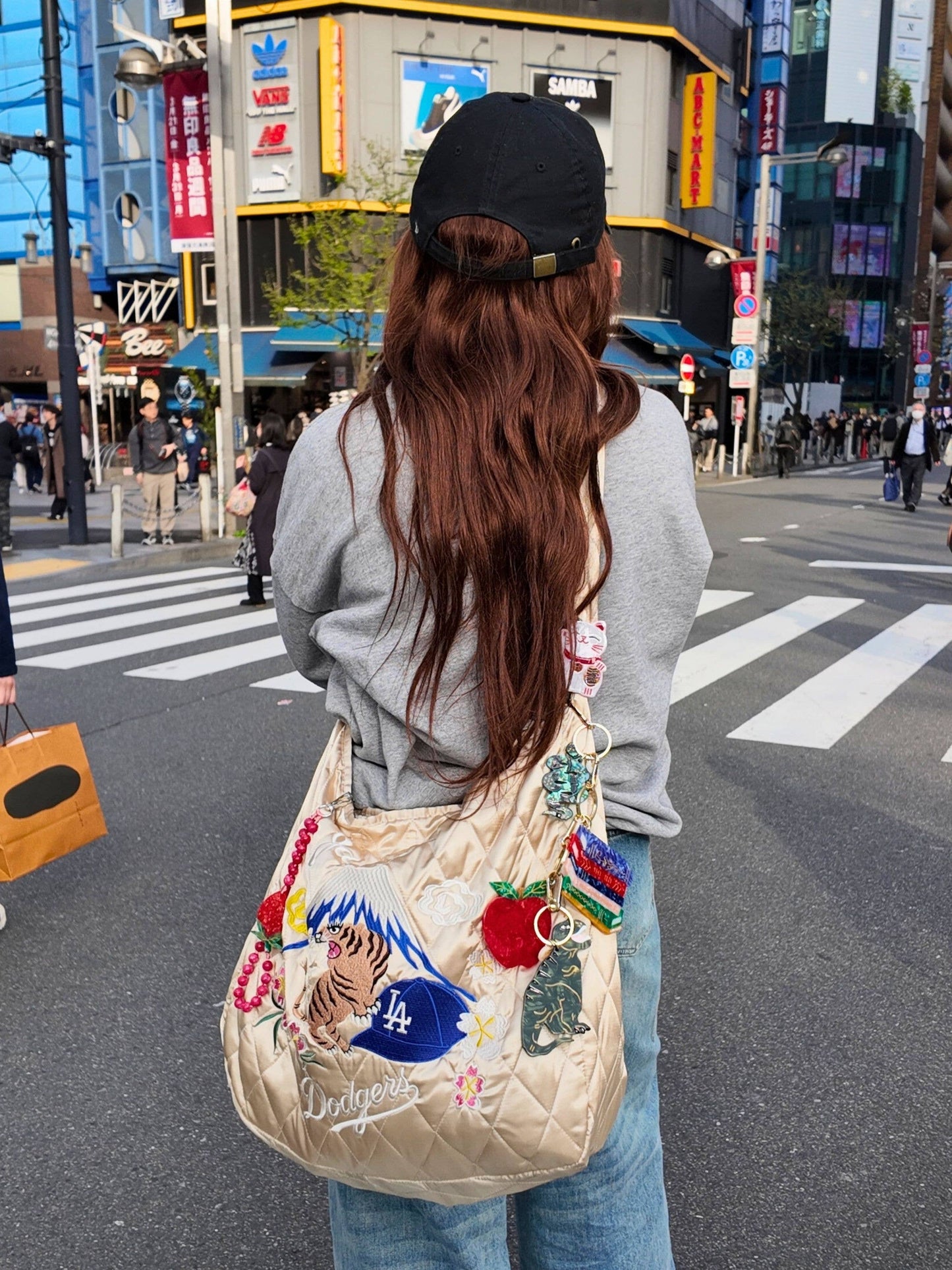 Hand-painted Lucky Cat Bag Charm & Keychain